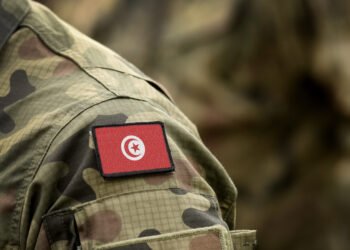 Flag of Tunisia on military uniform